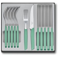Swiss Modern Pointed Steak Knife & Fork Set, 12pc